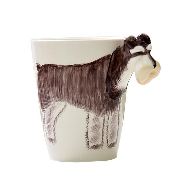3D Animal Giraffe Shape Hand Painted Ceramic Coffee Mugs Milk Te