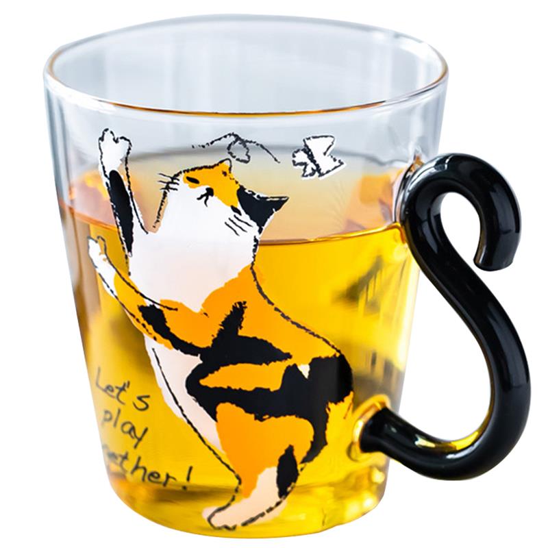 8.5oz Cat Printed Coffee Mug Cute Water Juice Milk Cup For Break