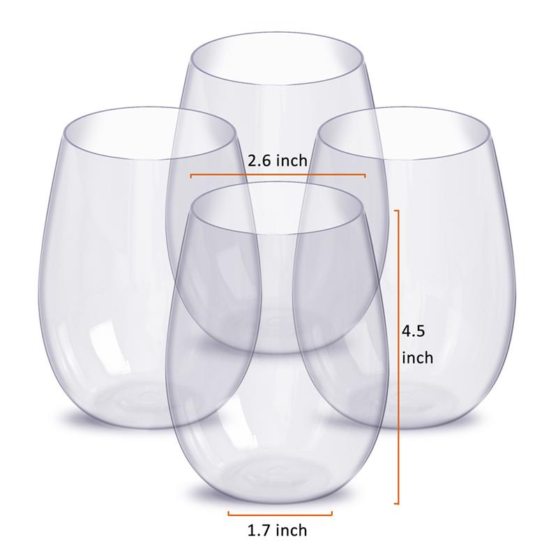 4pcs Wine Glass Shatterproof Plastic nbreakable PCTG Red Wine Tu