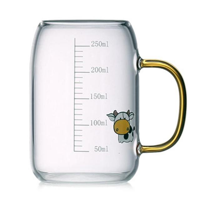 Glass Cup Transparent Drinking Portable Cartoon Novelty Milk Bee