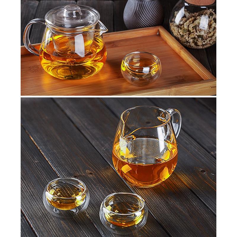 6 stücke 50ML Doppel Wand Glas Tee Tasse Isoliert Teetassen Hand