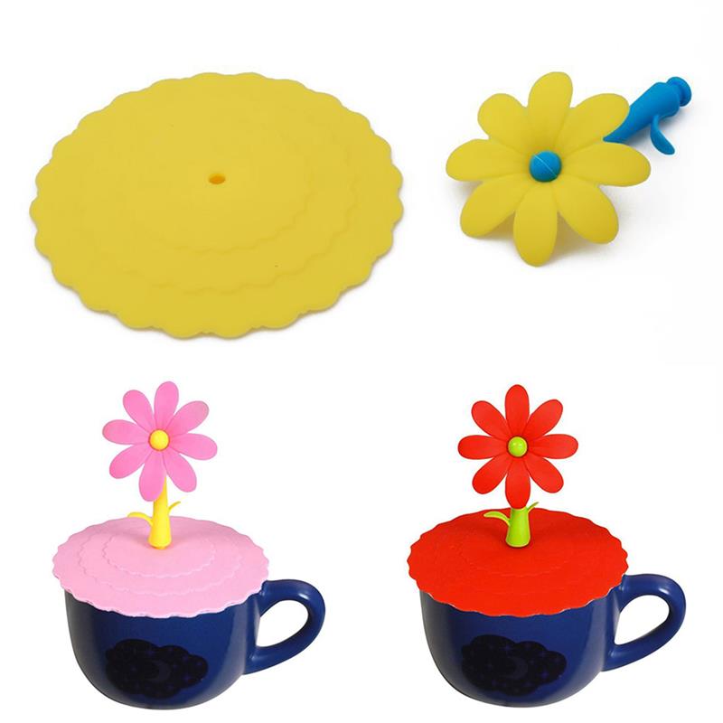 5pcs Cute Anti-dust Silicone Glass Cup Cover Coffee Mug Suction