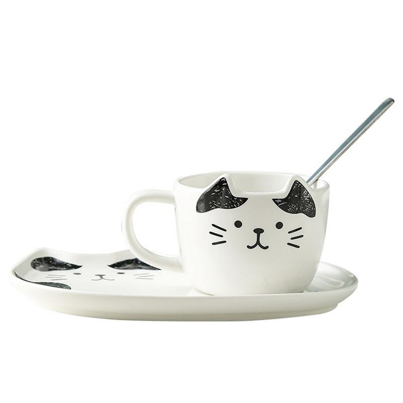 Katze Becher Set Lustige Cartoon Nette Keramik Kaffee Becher mit