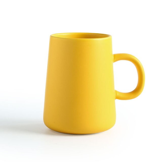 New 450ML Large Capacity Pure Cute Travel Coffee Milk Enamel Mug