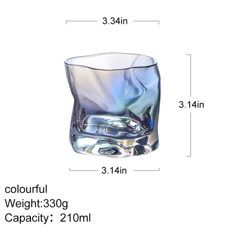 Crystal Whiskey Glass Irregular Stemless Wine Glass Drinking Gla