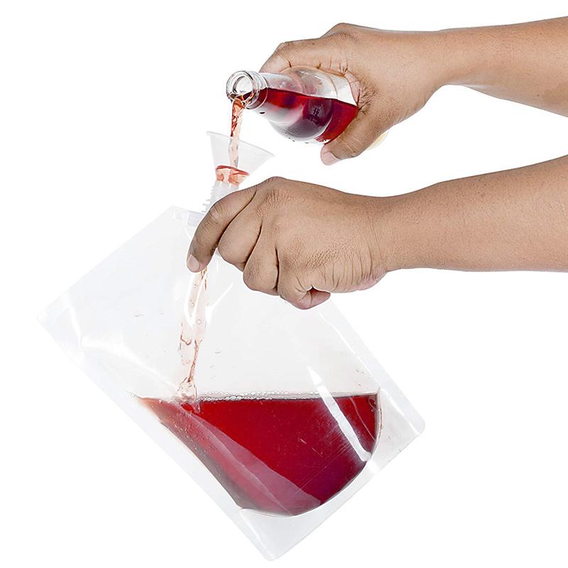 15pcs Plastic Reusable Liquor Pouch Clear Heavy Duty Drinks Flas
