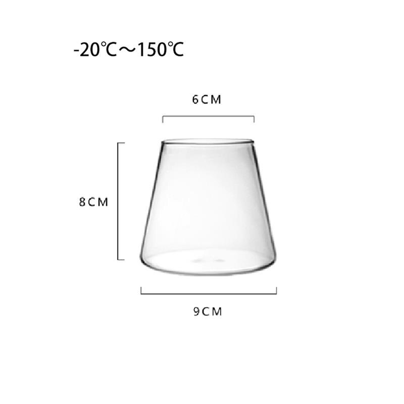 2pcs Transparent Glass Mug Simply Design Dessert Ice Cream Mug B
