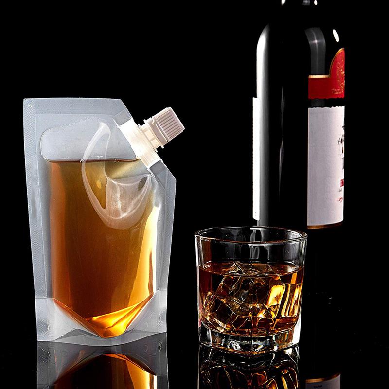 15pcs Plastic Reusable Liquor Pouch Clear Heavy Duty Drinks Flas