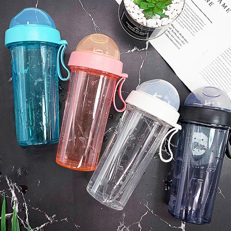 Tragbare Sport Wasser Flasche Kreative Mode Paar Stroh Tasse Fit